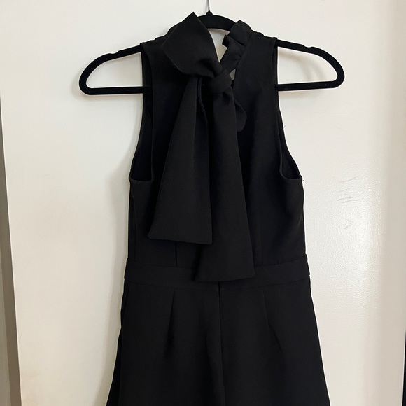 Black Ruffle Neck Romper - Picture 3 of 6